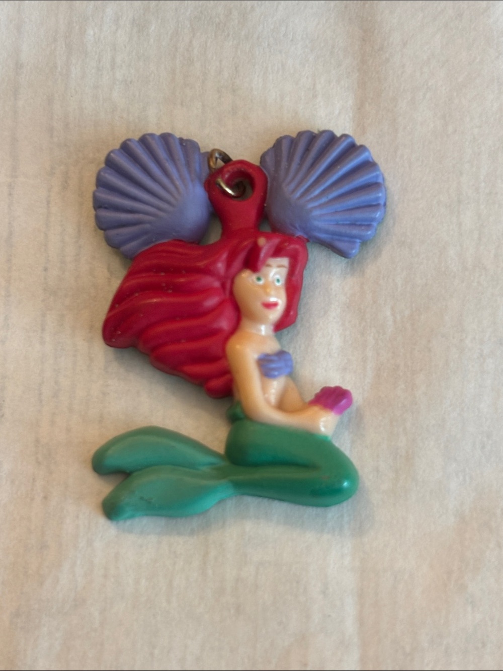 Disney Ariel Mermaid Charm Pendant in Red, Green, Purple